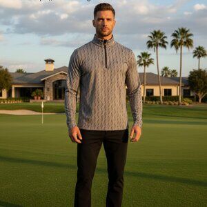 Men's Chervo S.P.A. Pro-Therm Half-Zip Brushed Jersey Fabric Sweatshirt Size L